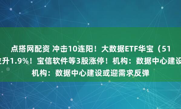 点搭网配资 冲击10连阳！大数据ETF华宝（516700）盘中拉升1.9%！宝信软件等3股涨停！机构：数据中心建设或迎需求反弹