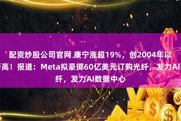 配资炒股公司官网 康宁涨超19%，创2004年以来盘中新高！报道：Meta拟豪掷60亿美元订购光纤，发力AI数据中心